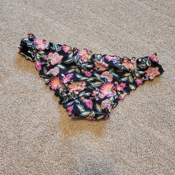 Shade & Shore Women's Ruched Cheeky Floral Bikini Bottoms Size XL - Picture 3 of 4
